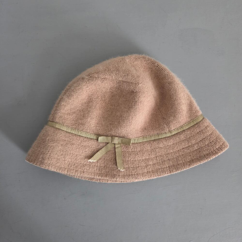 GAP Angora Blend Cloche Bucket Hat Womens S/M Fall Winter Dressy Tan Brown